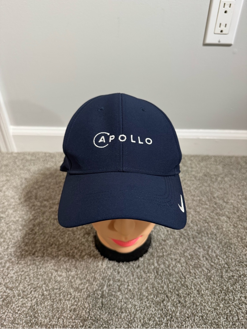 Nike Golf Navy Hat with White Embroidered Apollo and Swoosh